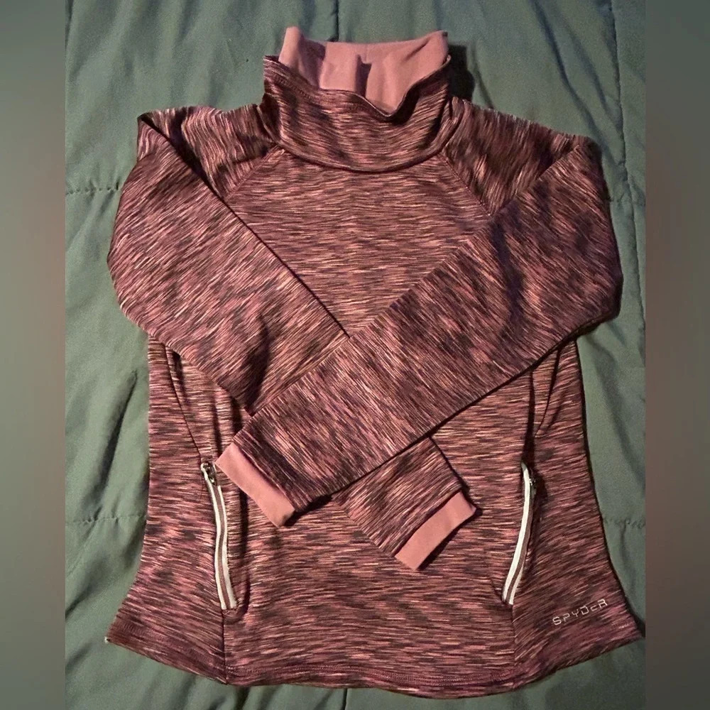 Spyder mock neck layered pullover sweatshirt M